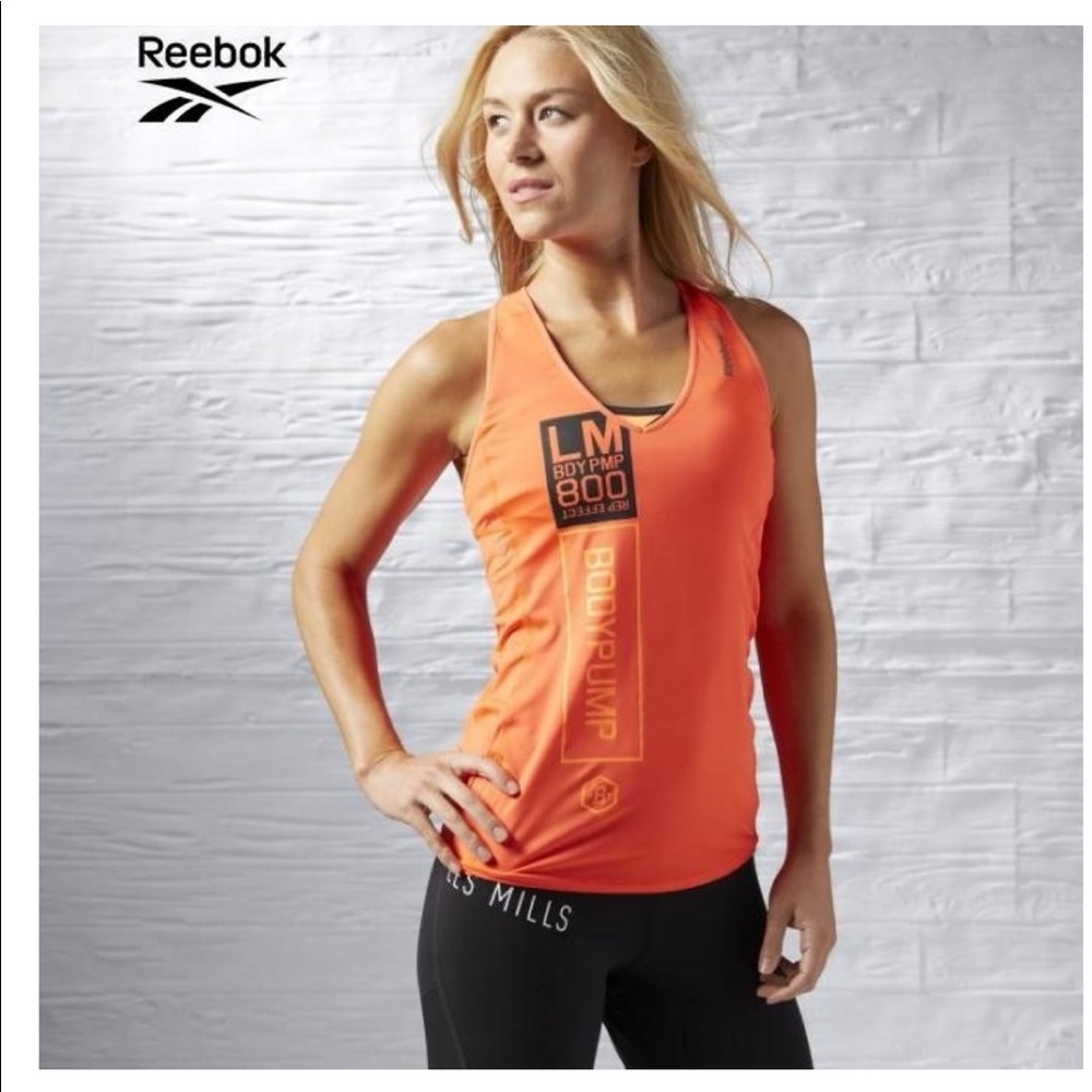 Reebok bodypump tank top orange size small
